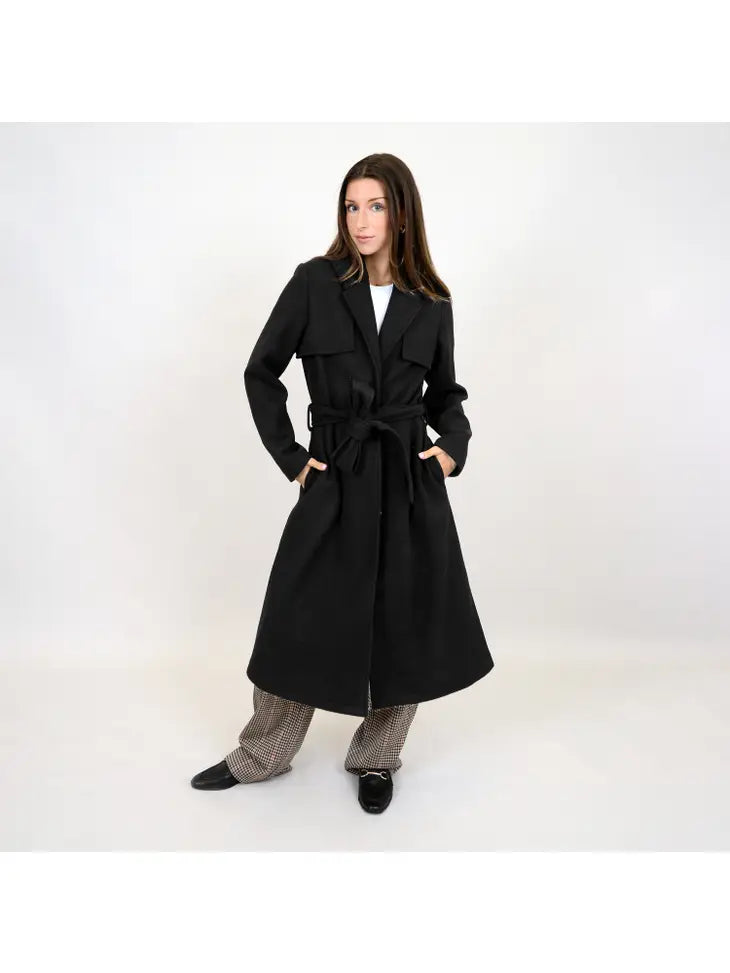 Belted military cheap coat