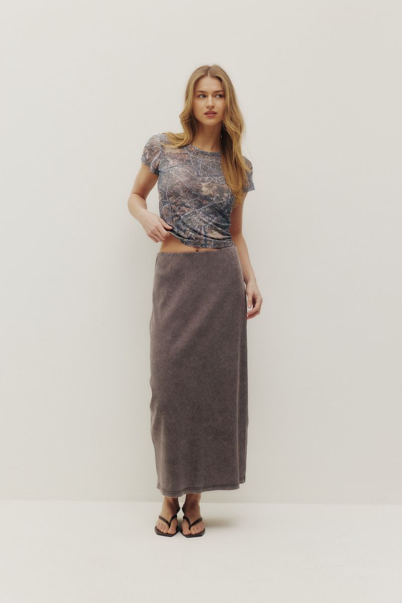 スカート MURRAL Spacious sheer wrap skirt (Gray) MURRAL】 Twinkle